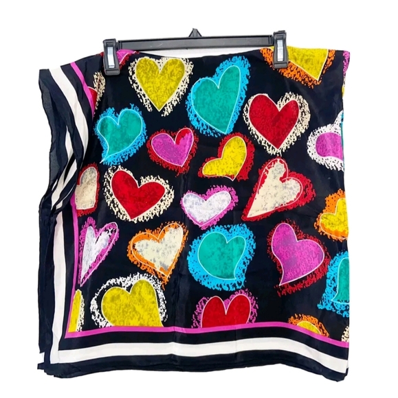 Linda Dano Accessories - Vintage Linda Dano Silk Over-sized Scarf Multi-colored Scarf